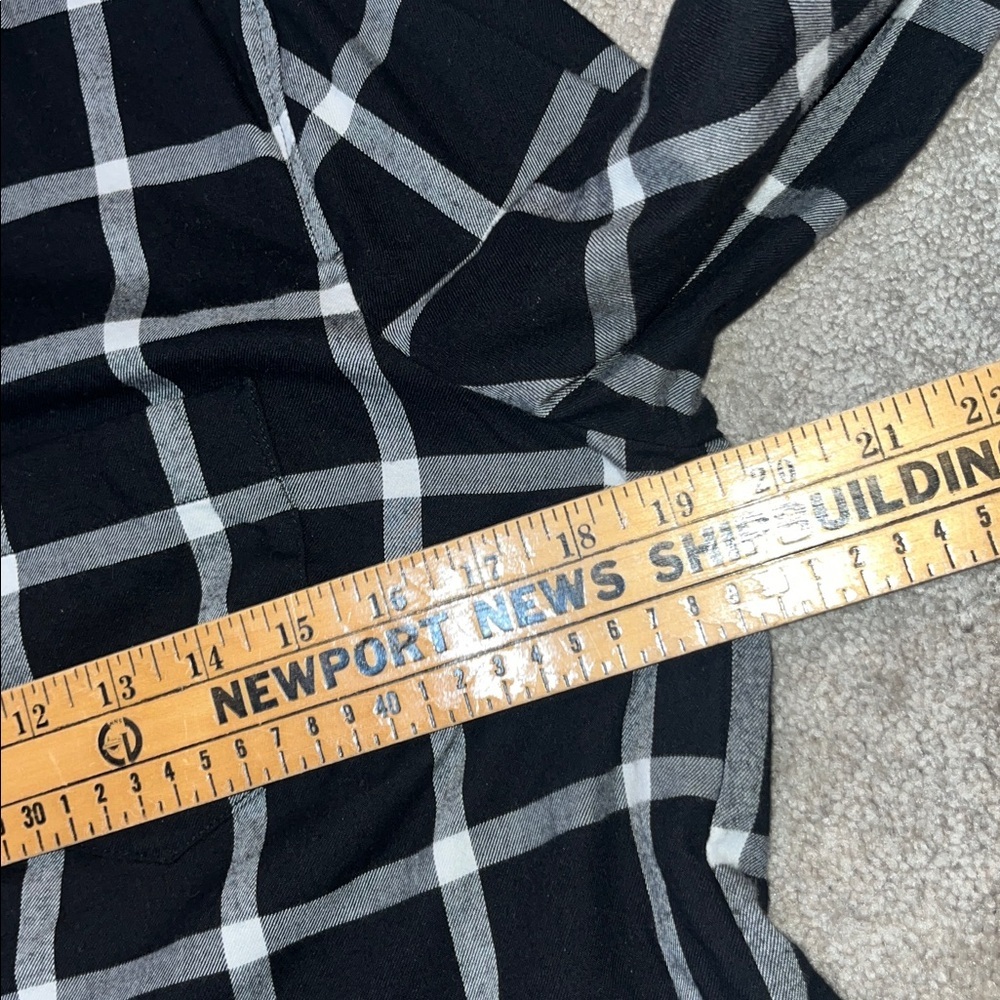 J. Crew Top Flannel Shirt Button Down Long Sleeve Cotton Black White M - Picture 9 of 9